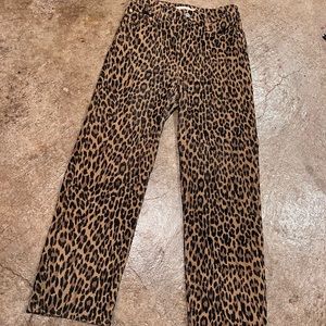 Leopard print Levi’s corduroy rib cage pants